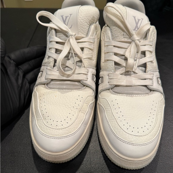 Louis Vuitton Cream and Gray Men's Sneakers - Picture 1 of 16